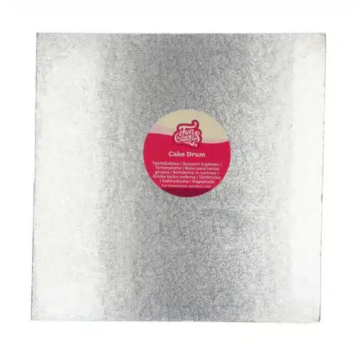 Funcakes cake drum vierkant 33 cm - zilver