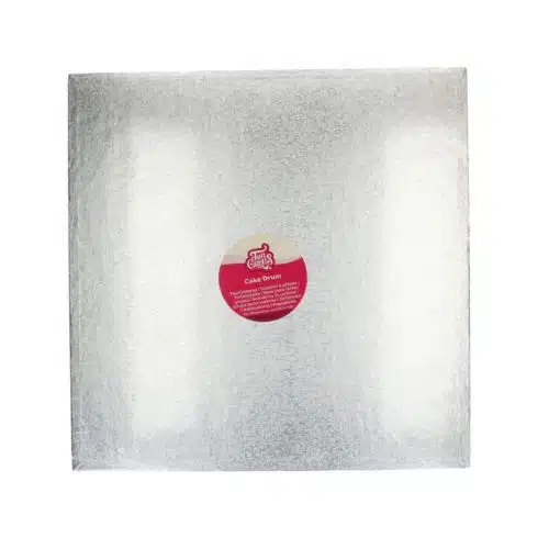 Funcakes cake drum vierkant 45,5 cm - zilver