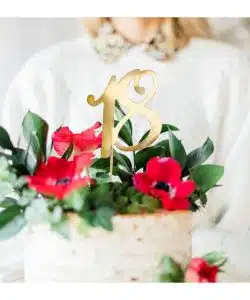 Partydeco caketopper 18 goud bij cake, bake & love 7