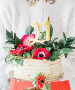 Alternative view of PartyDeco Caketopper 21 Goud