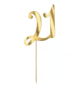 PartyDeco Caketopper 21 Goud