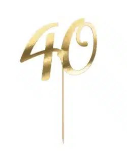PartyDeco Caketopper 40 Goud