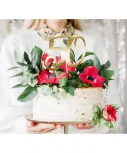 Alternative view of PartyDeco Caketopper 50 Goud