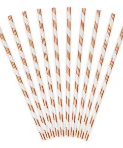 Alternative view of PartyDeco Papieren Rietjes Licht Rosegoud pk/10