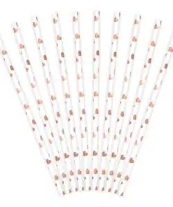 Alternative view of PartyDeco Papieren Rietjes hartjes rosegoud pk/10