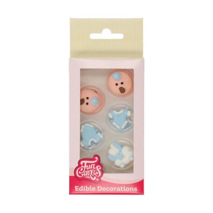 Funcakes suikerdecoratie baby blauw set/12 bij cake, bake & love 5