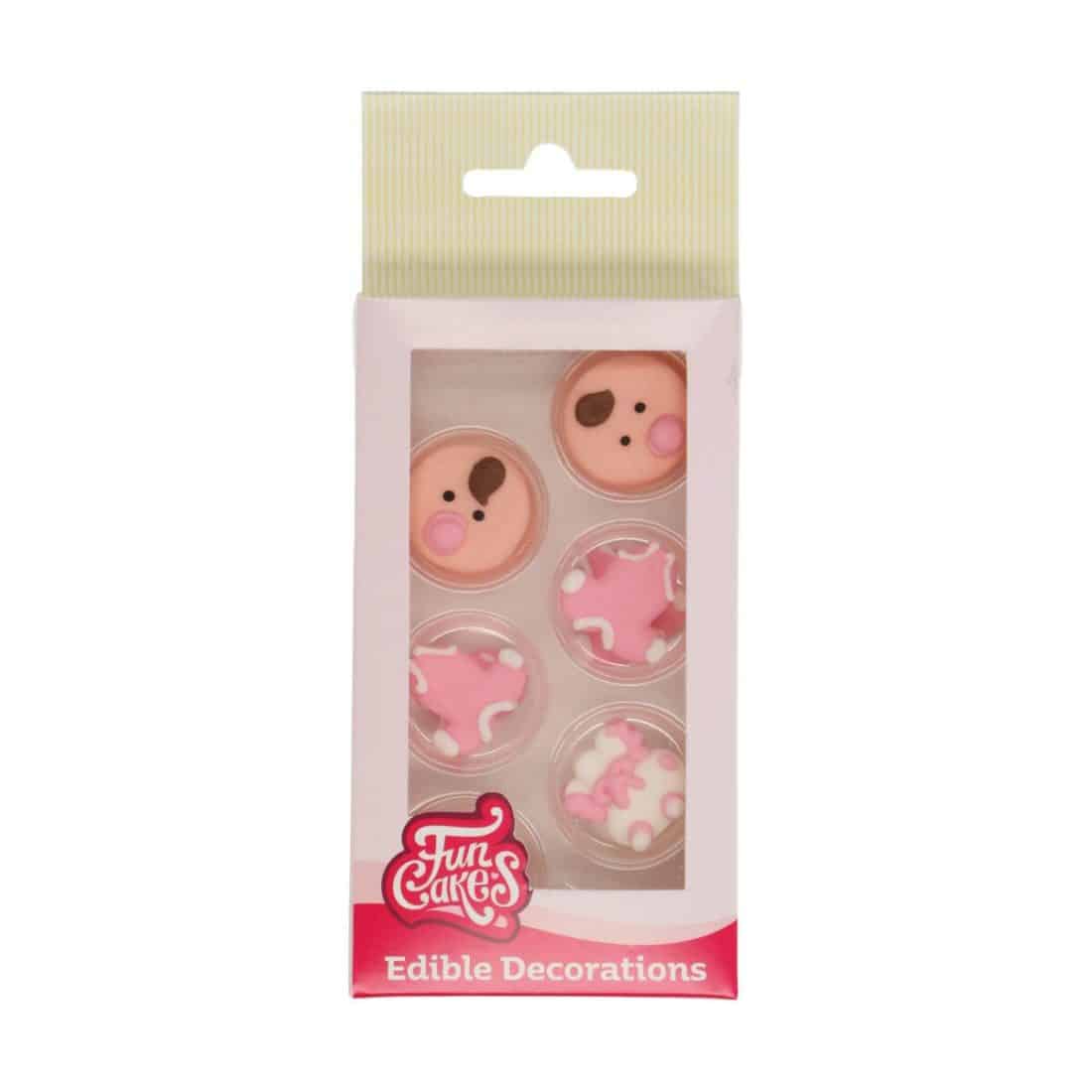 Funcakes suikerdecoratie baby roze set/12 bij cake, bake & love 17