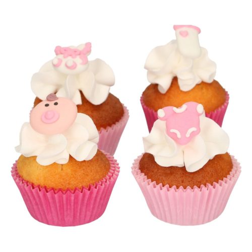 Funcakes suikerdecoratie baby roze set/12 bij cake, bake & love 7