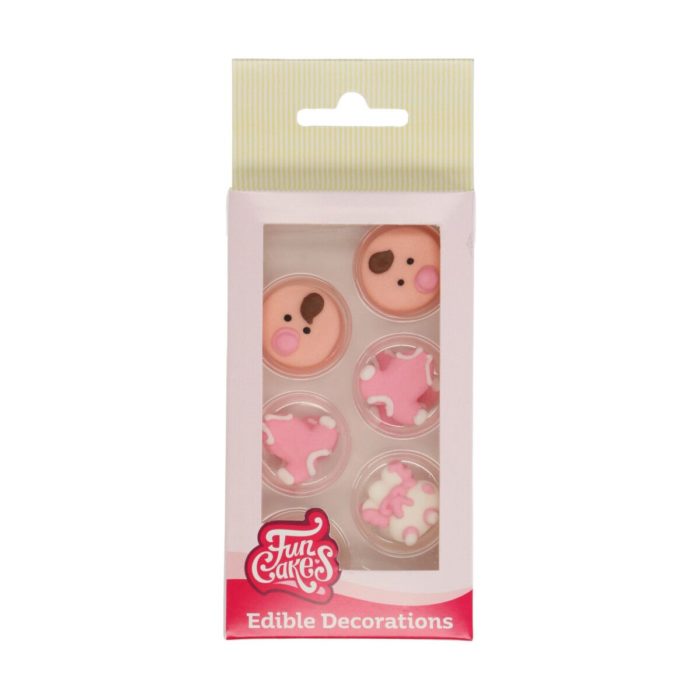 Funcakes suikerdecoratie baby roze set/12 bij cake, bake & love 7