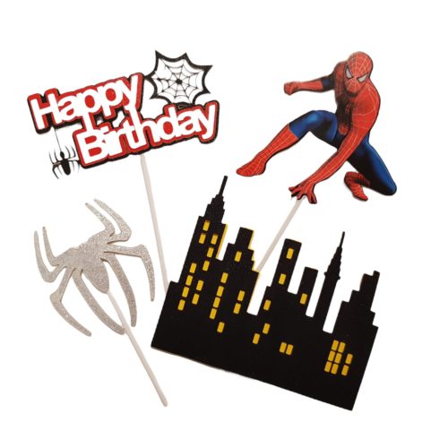 Spiderman taarttopper set 4 bij cake, bake & love 4