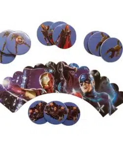 Superheroes cupcake wrapper + rondjes set 12