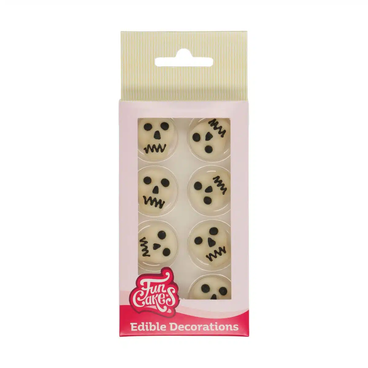 Funcakes fondant decoratie doodshoofden set/8 bij cake, bake & love 5 Funcakes fondant decoratie doodshoofden set/8