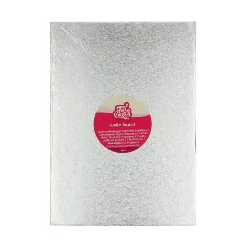 Funcakes cake board rechthoek 35 x 25 cm - zilver