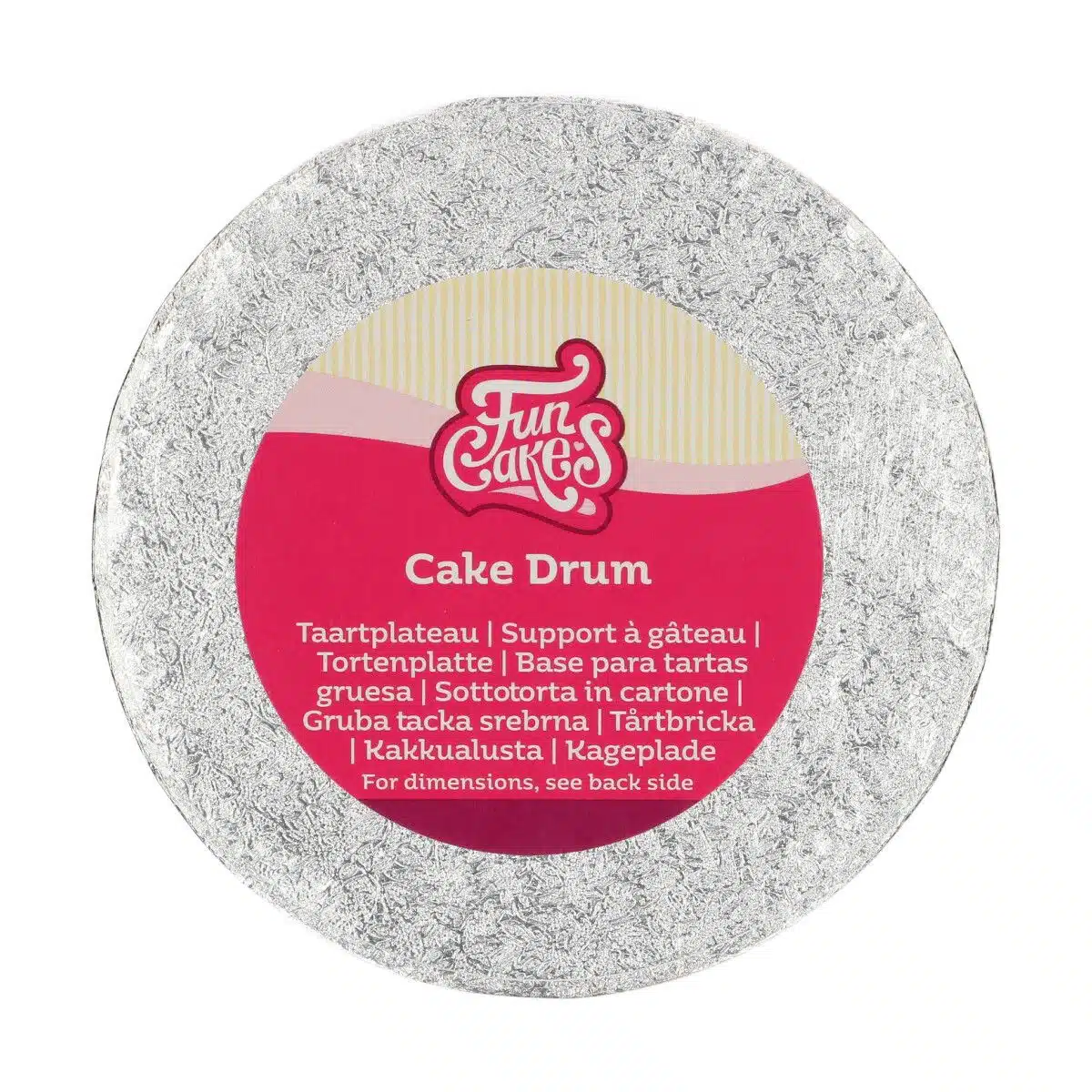 Funcakes cake drum rond ø12,5 cm - zilver bij cake, bake & love 5 Funcakes cake drum rond ø12,5 cm - zilver