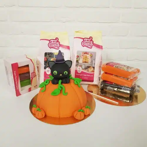 Halloween pompoen taartje pakket + stap-voor-stap instructiefilmpje (zonder bakvorm)