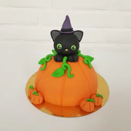 Halloween pompoen taartje pakket + stap-voor-stap instructiefilmpje (zonder bakvorm) - afbeelding 2