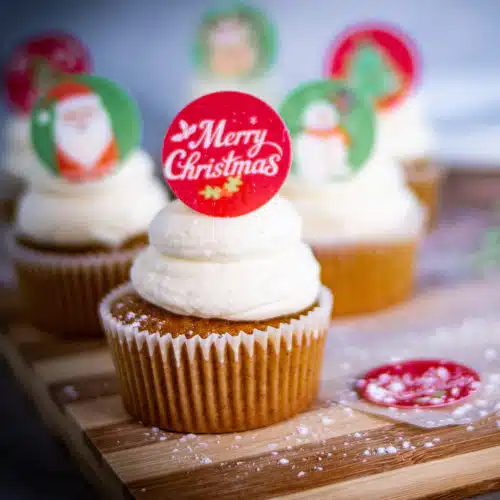Ouwel cupcake rondjes kerstmis 3,4 cm - afbeelding 2