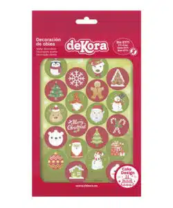 Ouwel cupcake rondjes Kerstmis 3,4 cm