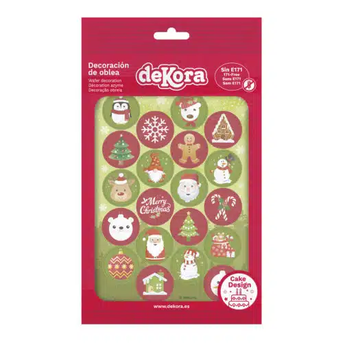 Ouwel cupcake rondjes kerstmis 3,4 cm