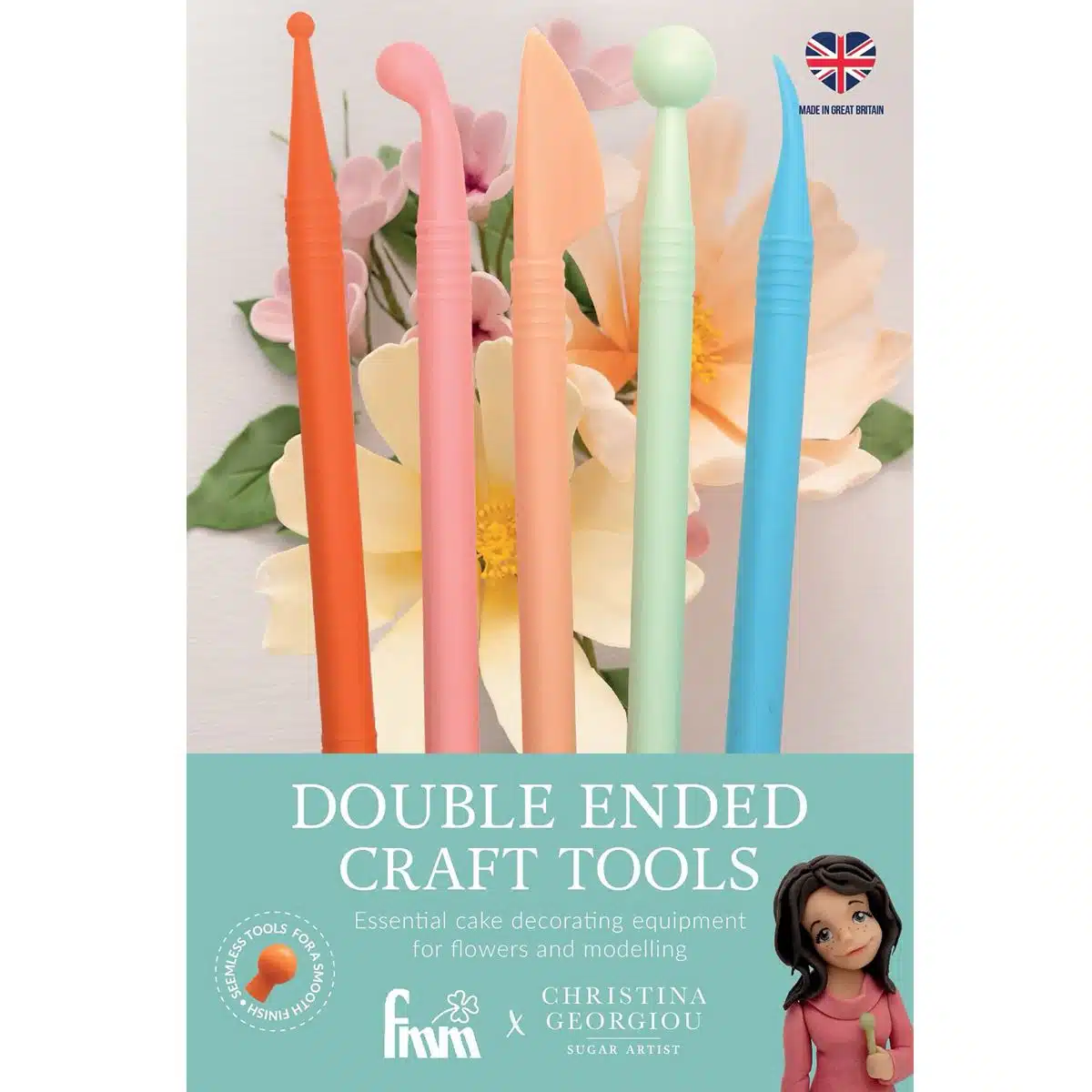 Fmm dubbelzijdige modelling tools set/5 bij cake, bake & love 5 Fmm dubbelzijdige modelling tools set/5