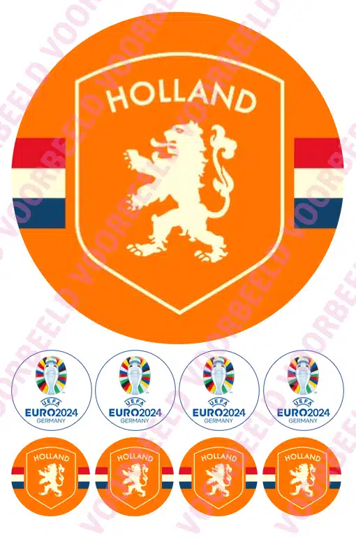 Eetbare taartprint ek 2024 – 18 cm rond + 8 cupcake rondjes bij cake, bake & love 5 Eetbare taartprint ek 2024 – 18 cm rond + 8 cupcake rondjes