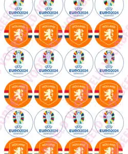 Eetbare Cupcakeprint EK 2024 - 24 cupcake rondjes