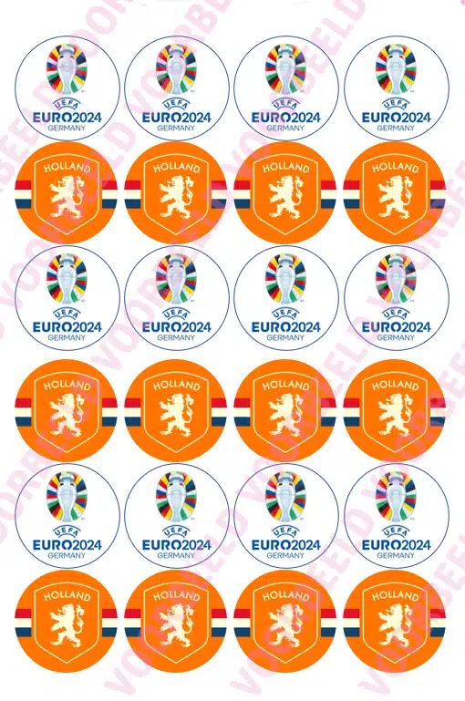 Eetbare cupcakeprint ek 2024 - 24 cupcake rondjes bij cake, bake & love 5 Eetbare cupcakeprint ek 2024 - 24 cupcake rondjes