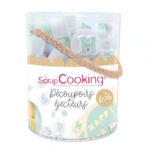Scrapcooking emmer met 36 uitstekers cijfers & letters
