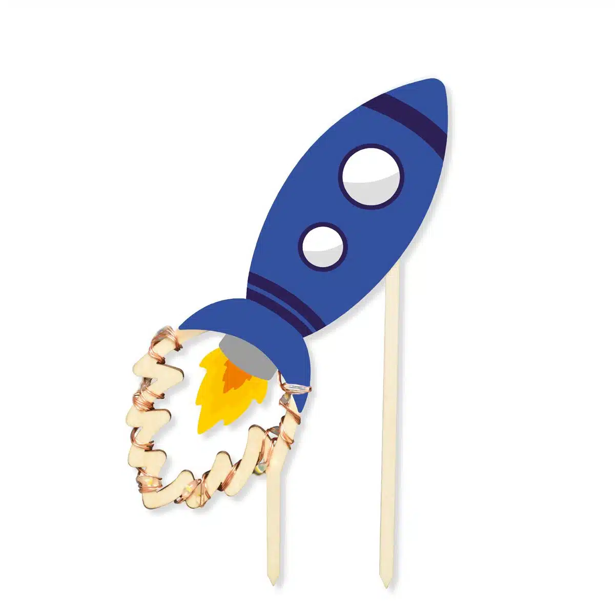 Scrapcooking caketopper raket met lichtjes bij cake, bake & love 6 Scrapcooking caketopper raket met lichtjes - afbeelding 2