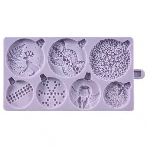 Karen davies siliconen mould - christmas baubles