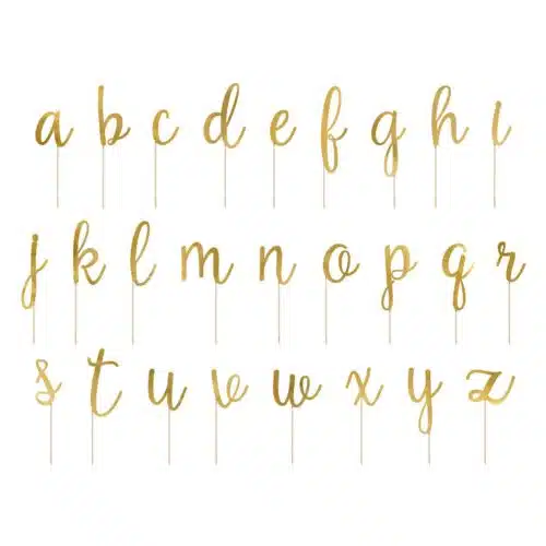 Partydeco cake toppers alfabet goud pk/53