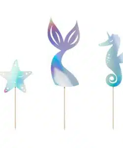 PartyDeco Cake toppers Zeemeermin pk/3