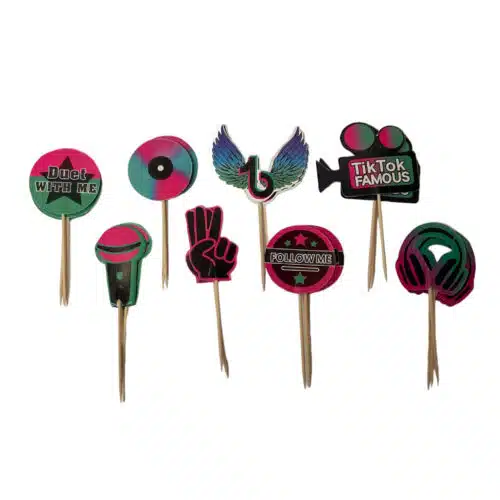 Tiktok cupcake prikkers 24 stuks