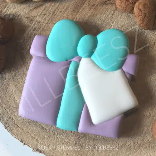 Uitsteker + stencil set kado met strik en label - afbeelding 2