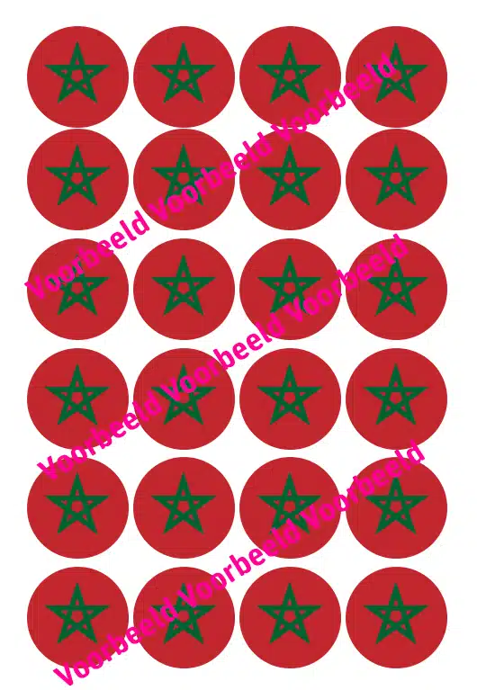 Eetbare cupcakeprint marokkaanse vlag - 24 cupcake rondjes bij cake, bake & love 5 Eetbare cupcakeprint marokkaanse vlag - 24 cupcake rondjes