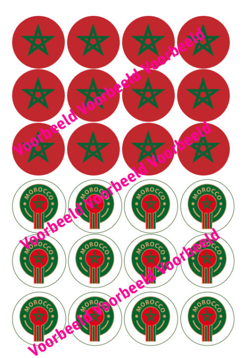 Marokkaanse vlag + logo 24 cupcakes bij cake, bake & love 5