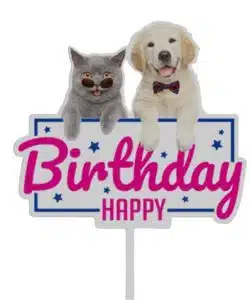 Caketopper Kat en Hond Happy Birthday