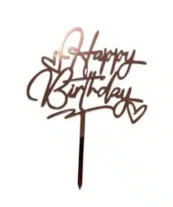 Caketopper Happy Birthday Pink Heart