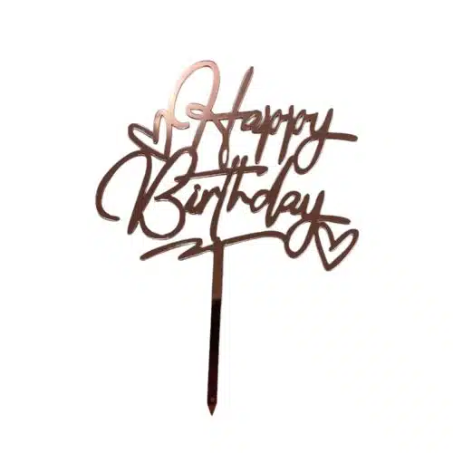 Caketopper happy birthday pink heart