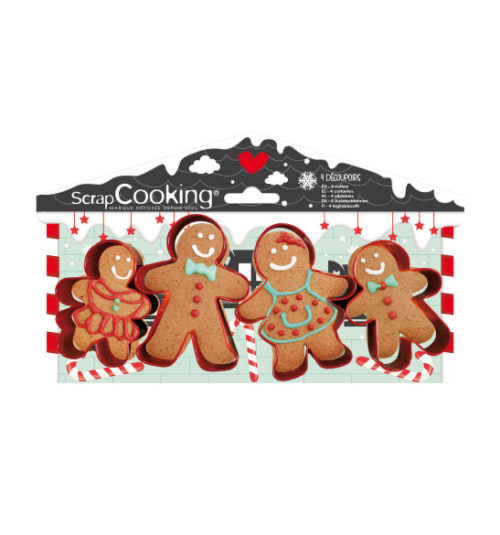 Scrapcooking gingerbread family uitsteker set 4 bij cake, bake & love 5