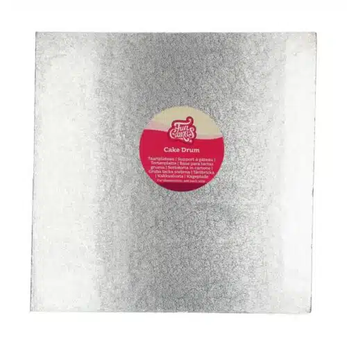 Funcakes cake board vierkant 33 x 33 cm - zilver