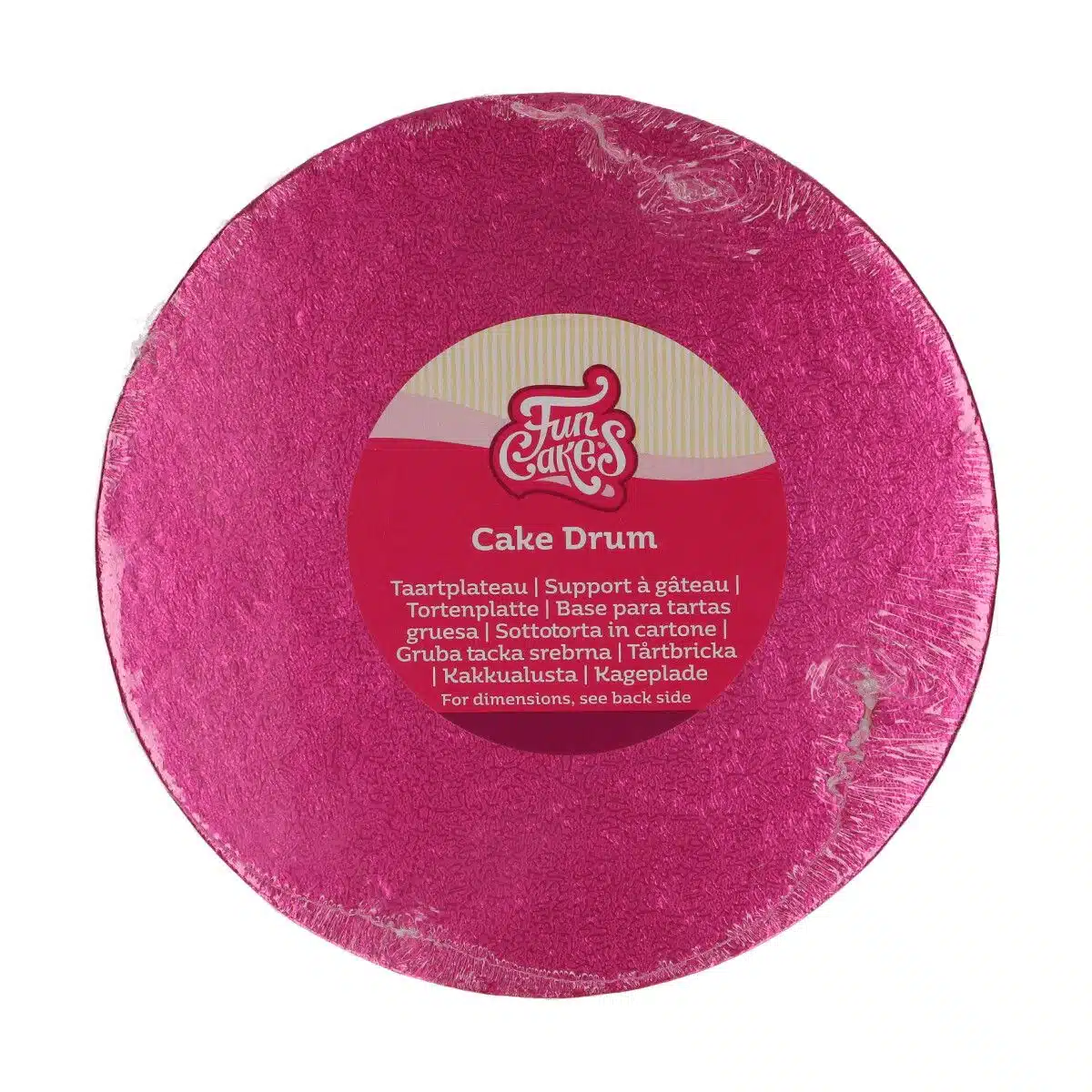 Funcakes cake drum rond ø20 cm - cerise bij cake, bake & love 5 Funcakes cake drum rond ø20 cm - cerise