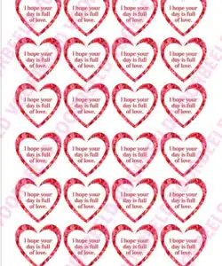 Eetbare Cupcakeprint Full of Love Heart - 24 hartjes