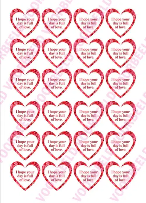 Eetbare cupcakeprint full of love heart - 24 hartjes