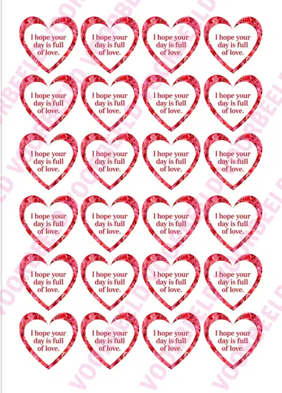 Eetbare cupcakeprint full of love heart - 24 hartjes bij cake, bake & love 5 Eetbare cupcakeprint full of love heart - 24 hartjes