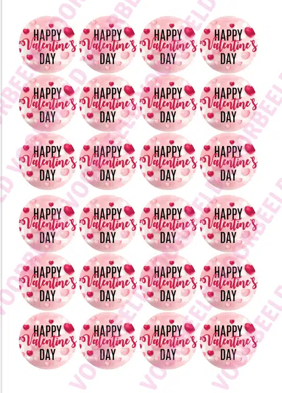 Eetbare cupcakeprint happy valentines day - 24 cupcake rondjes bij cake, bake & love 5 Eetbare cupcakeprint happy valentines day - 24 cupcake rondjes