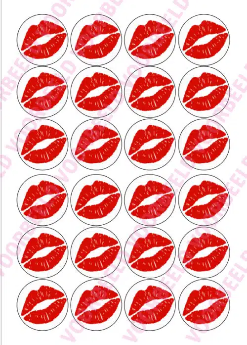 Eetbare cupcakeprint kusjes - 24 cupcake rondjes
