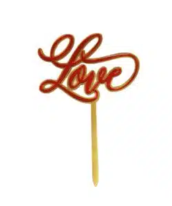 Caketopper Love goud en rood