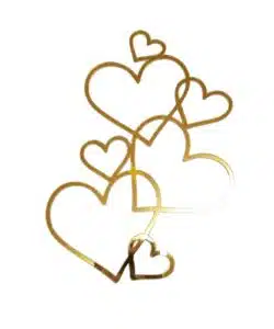 Caketopper Hartjes goud