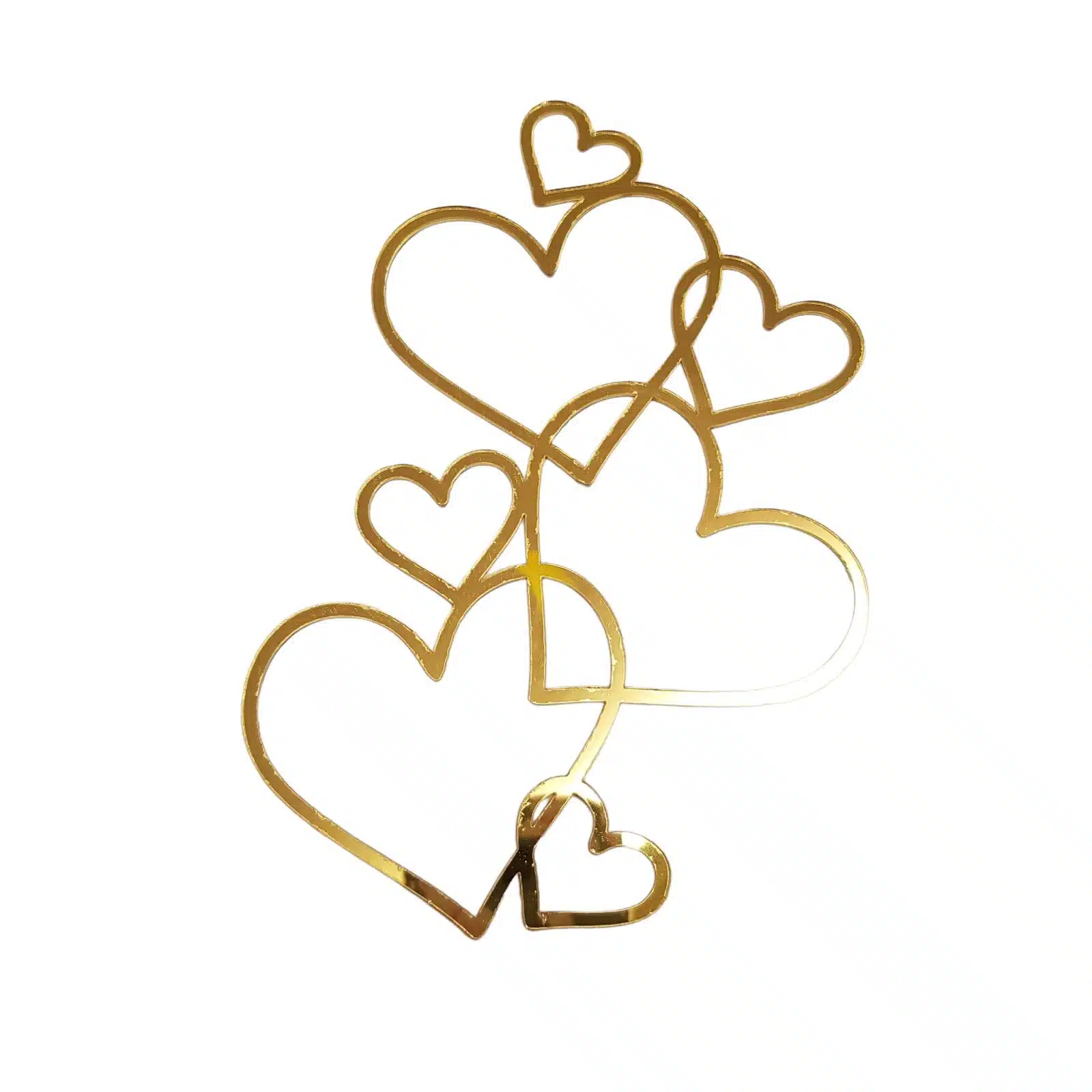 Caketopper hartjes goud bij cake, bake & love 5 Caketopper hartjes goud